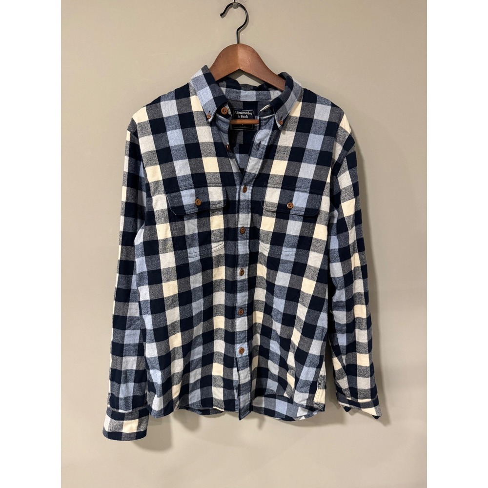 Abercrombie and Fitch Y2K 2000s Plaid Flannel Shirt Button Down Size L